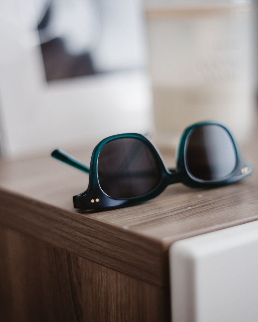 Soft Square Acetate Sunglasses, Pine